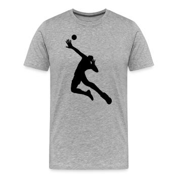 volleyball - T-shirt bio Premium Homme - gris chiné - Devant - Damien (186cm)