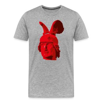 Tête du monument Hermann - T-shirt bio Premium Homme - gris chiné - Devant - Damien (186cm)