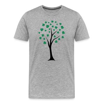 Lebensbaum - Männer Premium Bio T-Shirt - Grau meliert - Vorne - Damien (186cm)