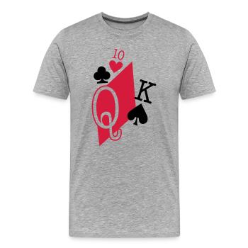 playing cards - Men's Premium Organic T-Shirt - heather grey - Front - Damien (186cm)