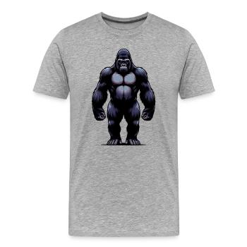 Gorilla - Männer Premium Bio T-Shirt - Grau meliert - Vorne - Damien (186cm)