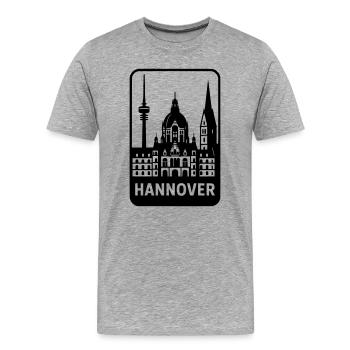 Silhouette de Hanovre - T-shirt bio Premium Homme - gris chiné - Devant - Damien (186cm)