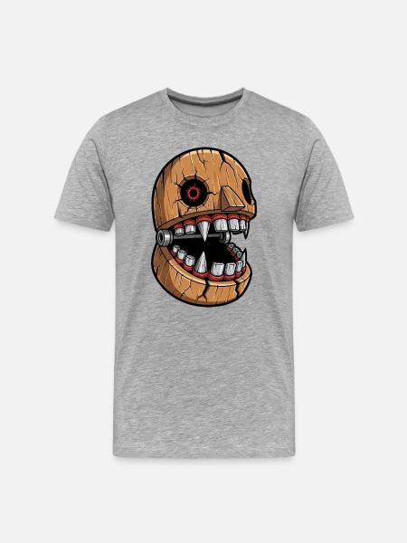 Creepy Mechanical Monster Teeth Halloween - Men's Premium Organic T-Shirt - heather grey