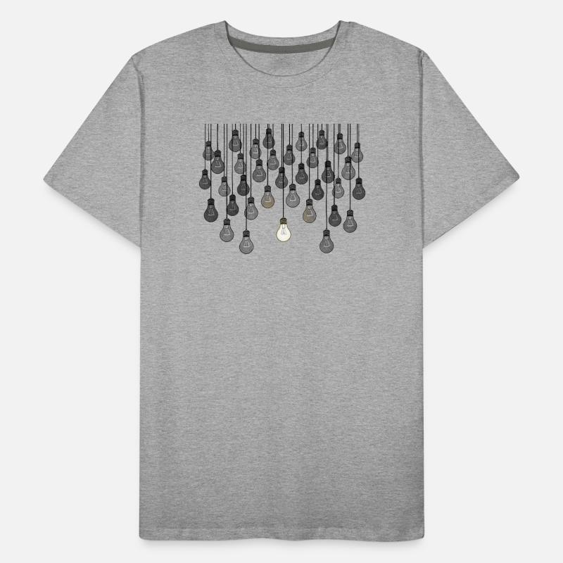 Graues Glühbirnen-Array mit einzigartiger Helligkeit Männer Premium Bio T-Shirt