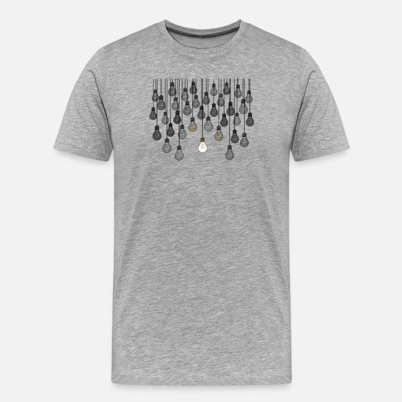Graues Glühbirnen-Array mit einzigartiger Helligkeit - Männer Premium Bio T-Shirt - Grau meliert