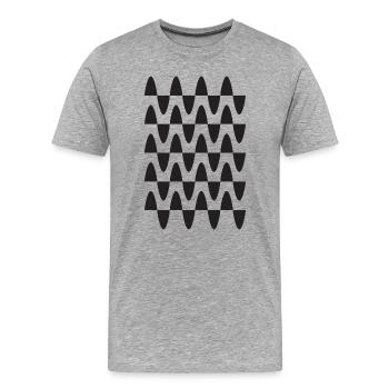 Midnight Wave Grid Pattern - Men's Premium Organic T-Shirt - heather grey - Front - Damien (186cm)