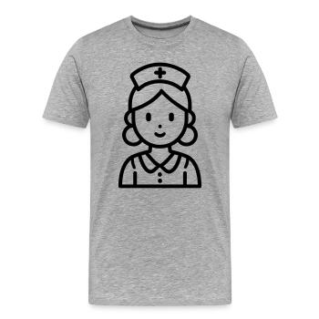 Krankenschwester - Männer Premium Bio T-Shirt - Grau meliert - Vorne - Damien (186cm)