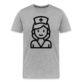 Krankenschwester - Männer Premium Bio T-Shirt - Grau meliert - Vorne - Damien (186cm)