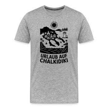Chalkidiki Griechenland Urlaub Silhouette - Männer Premium Bio T-Shirt - Grau meliert - Vorne - Damien (186cm)