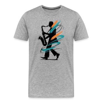 Fahrradkunst Mit Spiralformen - Männer Premium Bio T-Shirt - Grau meliert - Vorne - Damien (186cm)