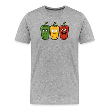 Mood Peppers - Men's Premium Organic T-Shirt - heather grey - Front - Damien (186cm)