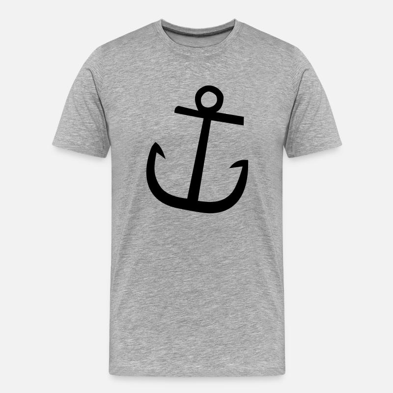 DE - Anker - Männer Premium Bio T-Shirt - Grau meliert