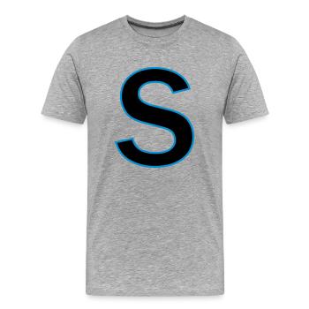 le vecteur lettre de - T-shirt bio Premium Homme - gris chiné - Devant - Damien (186cm)