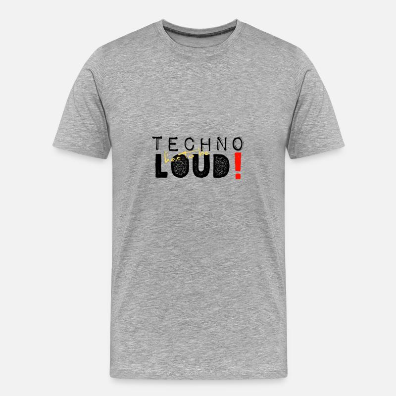 Techno has to be loud - Männer Premium Bio T-Shirt - Grau meliert