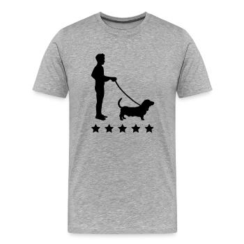gassi_gehen_sterne_c1 - T-shirt bio Premium Homme - gris chiné - Devant - Damien (186cm)