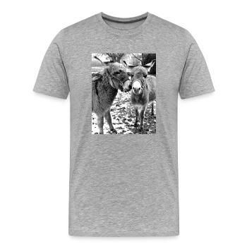 Deux ânes - T-shirt bio Premium Homme - gris chiné - Devant - Damien (186cm)