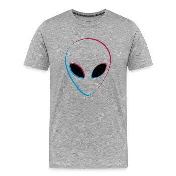 3D effect alien - Men's Premium Organic T-Shirt - heather grey - Front - Damien (186cm)