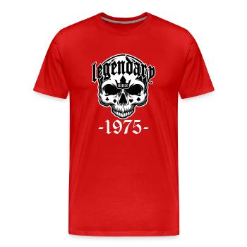 Farben änderbar | Legendär seit 1975 - Männer Premium Bio T-Shirt - Rot - Vorne - Damien (186cm)