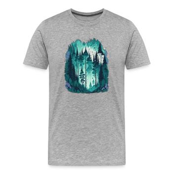 Pine forest - Men's Premium Organic T-Shirt - heather grey - Front - Damien (186cm)
