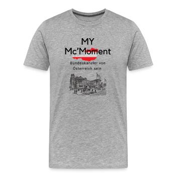 Österreich Kanzler - Männer Premium Bio T-Shirt - Grau meliert - Vorne - Damien (186cm)