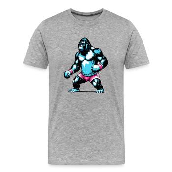 Gorilla Boxer Boxen - Männer Premium Bio T-Shirt - Grau meliert - Vorne - Damien (186cm)
