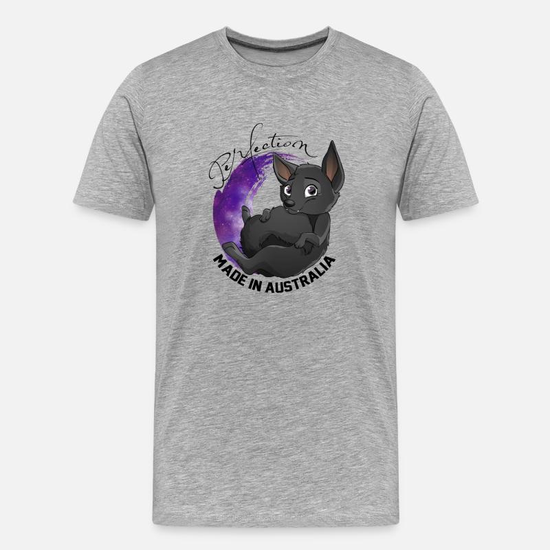 Kelpie Galaxy - Schwarz - Männer Premium Bio T-Shirt - Grau meliert