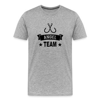 Angel Team - Männer Premium Bio T-Shirt - Grau meliert - Vorne - Damien (186cm)