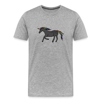 Licorne rapide - T-shirt bio Premium Homme - gris chiné - Devant - Damien (186cm)