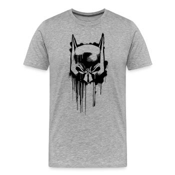 Batman Maske Superhelden - Männer Premium Bio T-Shirt - Grau meliert - Vorne - Damien (186cm)