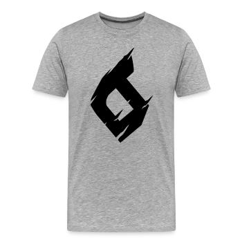 6 - Zahl - Männer Premium Bio T-Shirt - Grau meliert - Vorne - Damien (186cm)