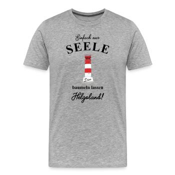 Seele baumeln lassen auf Helgoland / Düne - Männer Premium Bio T-Shirt - Grau meliert - Vorne - Damien (186cm)