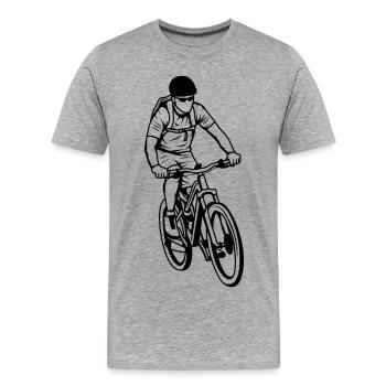 Vététistes - T-shirt bio Premium Homme - gris chiné - Devant - Damien (186cm)