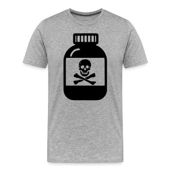 Bidon avec vectra empoisonné - T-shirt bio Premium Homme - gris chiné - Devant - Damien (186cm)