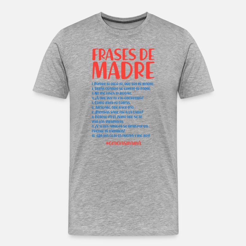 Zitate der Mutter - Männer Premium Bio T-Shirt - Grau meliert