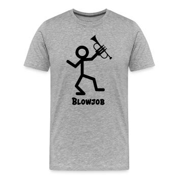 Blasintrument Trompete - Männer Premium Bio T-Shirt - Grau meliert - Vorne - Damien (186cm)