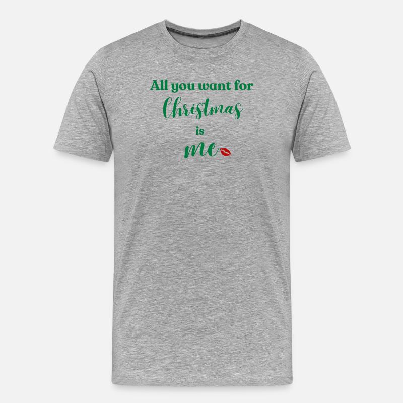 Weihnachten bin ich dein Wunsch - Männer Premium Bio T-Shirt - Grau meliert