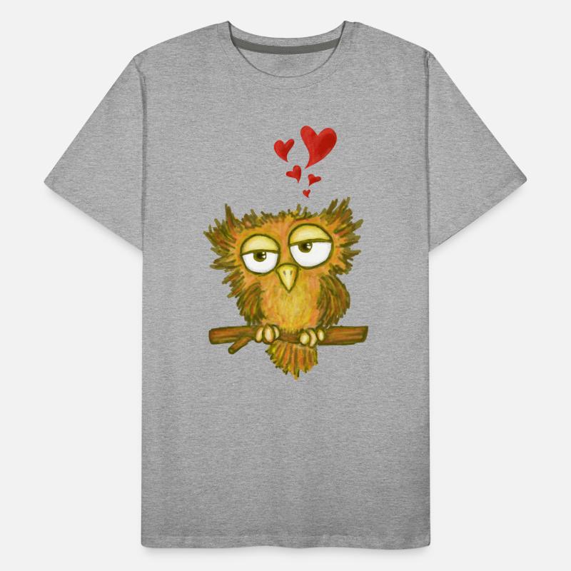 Verliebte Eule Männer Premium Bio T-Shirt