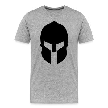 Casque spartiate - T-shirt bio Premium Homme - gris chiné - Devant - Damien (186cm)