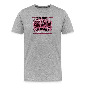 Je vais être honnête, ton cadeau sensible - T-shirt bio Premium Homme - gris chiné - Devant - Damien (186cm)