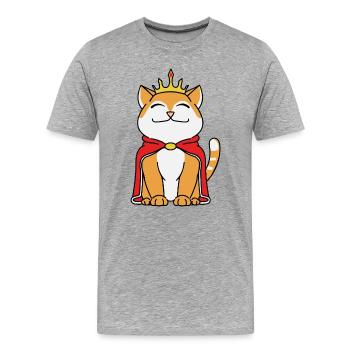 Katzenprinz - Männer Premium Bio T-Shirt - Grau meliert - Vorne - Damien (186cm)