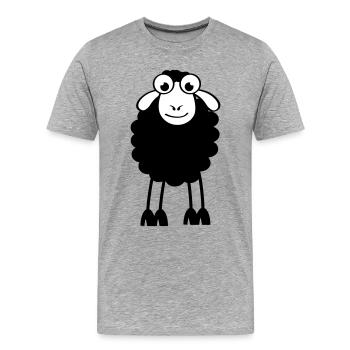Schafe, weiße oder schwarze Schafe. Träumen oder schlafen - Männer Premium Bio T-Shirt - Grau meliert - Vorne - Damien (186cm)