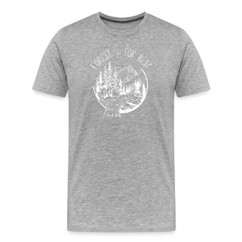 Forest = for rest: Nature lover saying design - Men's Premium Organic T-Shirt - heather grey - Front - Damien (186cm)