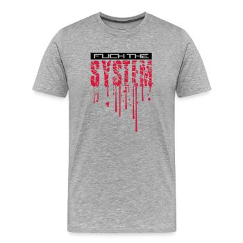 gouttes de sang cool spray graffiti timbre baiser le - T-shirt bio Premium Homme - gris chiné - Devant - Damien (186cm)