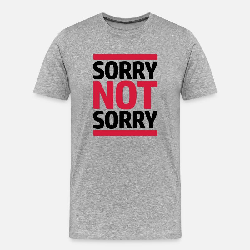 Zitat Sorry Not - Männer Premium Bio T-Shirt - Grau meliert