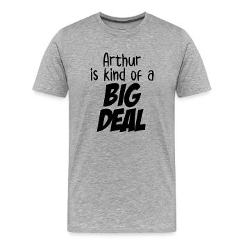 Arthur est un peu un gros problème - T-shirt bio Premium Homme - gris chiné - Devant - Damien (186cm)