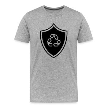 Armoiries de recyclage - T-shirt bio Premium Homme - gris chiné - Devant - Damien (186cm)