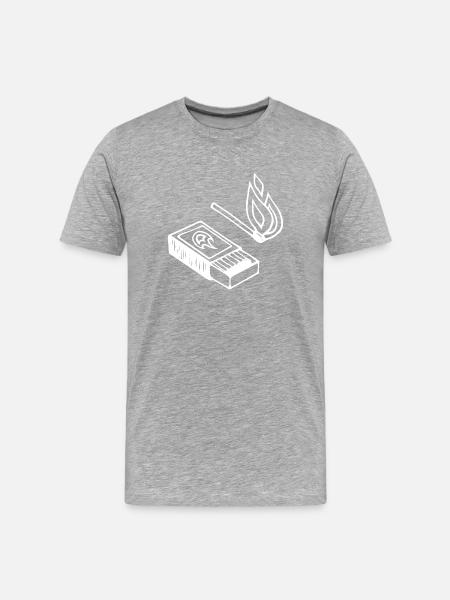 Streichholz - Männer Premium Bio T-Shirt - Grau meliert
