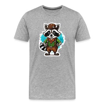 Lederhosen / Animal / Traditional costume / Tradition / Raccoon - Men's Premium Organic T-Shirt - heather grey - Front - Damien (186cm)