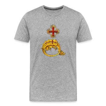 Order of the Dragon Vlad III - Men's Premium Organic T-Shirt - heather grey - Front - Damien (186cm)