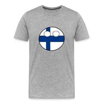 Countryball pays Patrie Finlande - T-shirt bio Premium Homme - gris chiné - Devant - Damien (186cm)